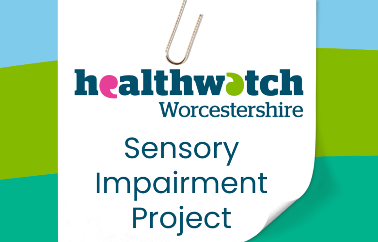 Healthwatch Worcestershire project graphic showing logo on a paper note